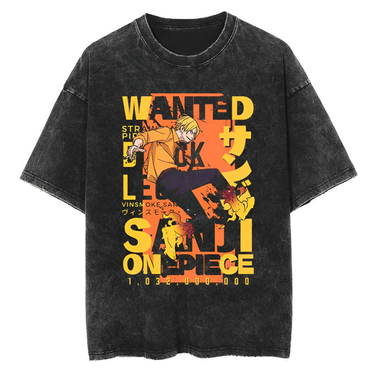 T-Shirt One Piece Black Leg Wanted